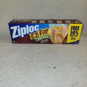 Ziploc EZ-Fill Tall Size‎ Bags Discontinued Retired Stand Up 12 Ct